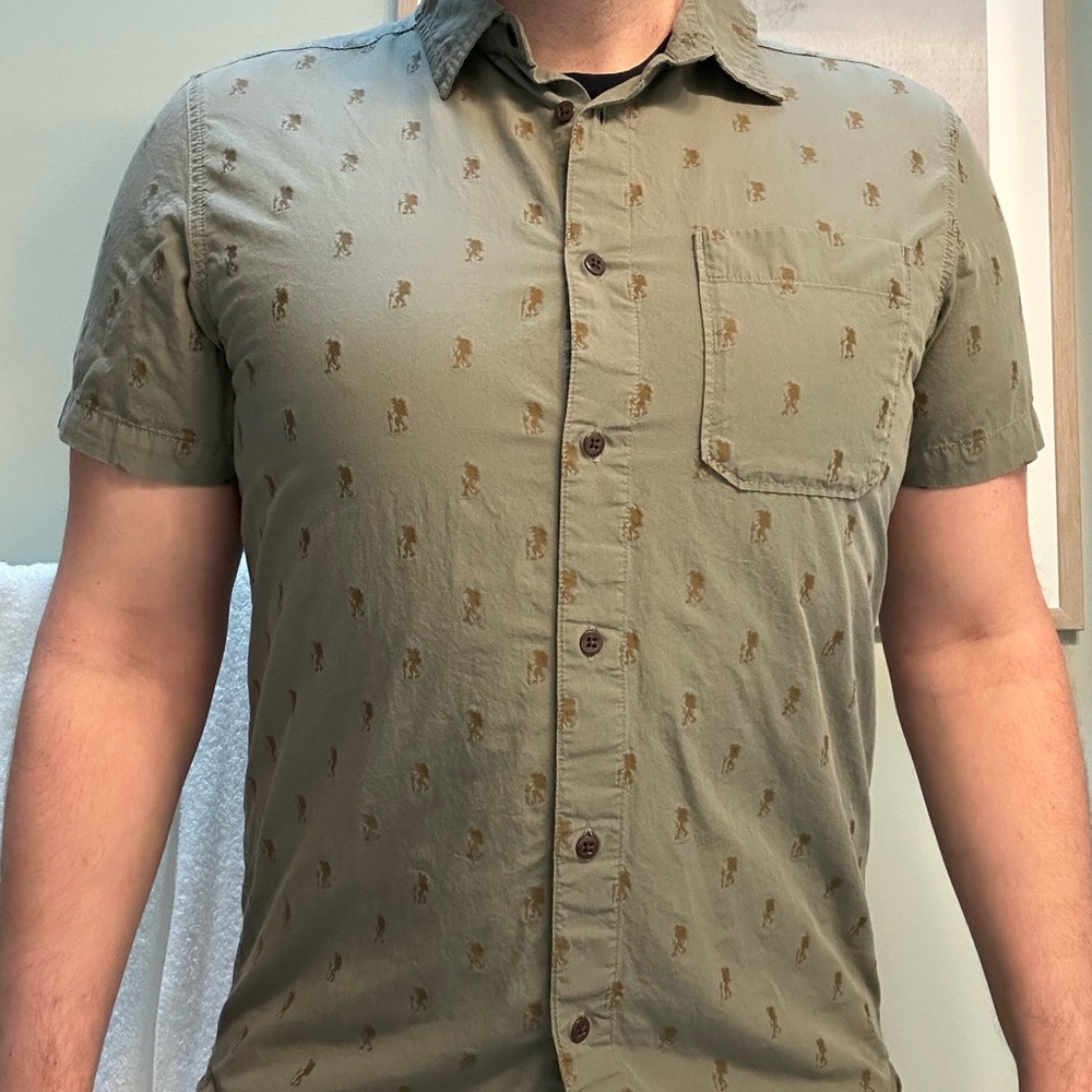 The North Face Olive Green Casual Button Down Shirt
